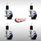 Service Caster 3'' SS Solid Poly Swivel 1-3/4'' Expanding Stem Caster Set with Brake, 4PK SCC-SSEX20S314-SPUS-TLB-134-4 - alternate 4